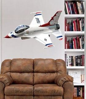 USAF F 16 Falcon Thunderbirds WALL GRAPHIC FAT DECAL MAN CAVE BAR KIDS 