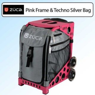 zuca techno silver insert bag with pink frame time left