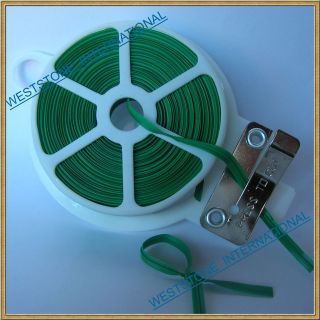 65ft (20m) Green Plastic Twist Tie roll with cutter for Gardening