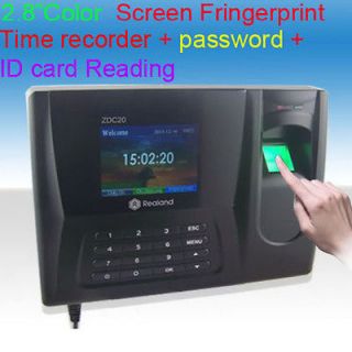 Color TFT Fingerprint Time Attendance Energy save punched card 