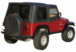   JEEP WRANGLER BLACK SOFT TOP PLUS UPPER SKINS AND TINTED REAR WINDOWS