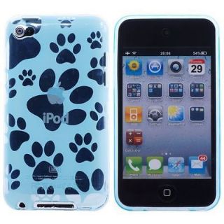 LIGHT BLUE TURQUOISE ANIMAL PAW SKIN CASE COVER FOR iPOD TOUCH iTOUCH 