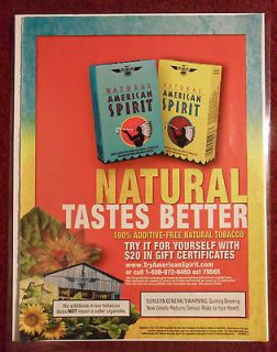 2008 Print Ad AMERICAN SPIRIT Natural Cigarettes ~ Additive Free