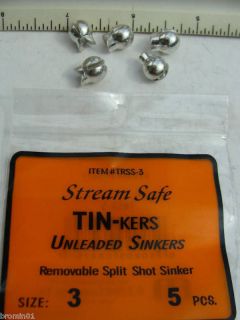 tin kers lead free remo vable split shot sink size
