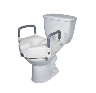 new elevated toilet seat with tool free removable arms locks
