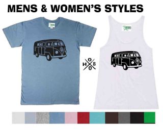 Kombi Van Retro Hobo Designs Ladies Mens Singlets all colours n sizes 