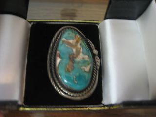 Tom Willeto, Navajo, Sterling and Turquoise Ring. 