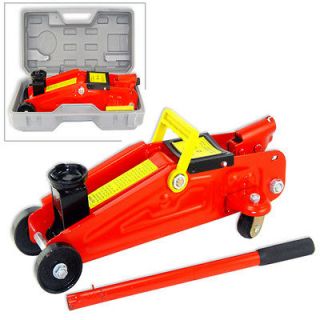 Ton Hydraulic Floor Jack with Wheels   Blow Mold Case For Car or 