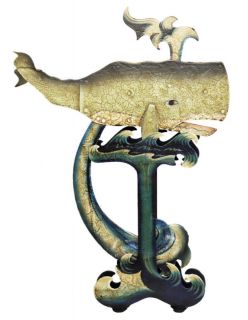 Nautical Sperm Whale Sky Hook Tin Balance Folk Art Toy Authentic 