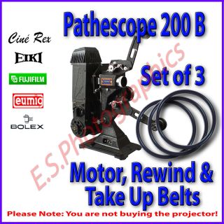 pathescope 200b 9 5mm cine projector drive belt set x 3 from united 