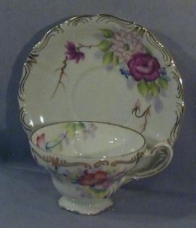 trimont china floral occupied japan cup saucer 