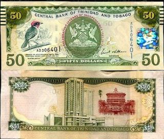 TRINIDAD & TOBAGO 50 DOLLARS 2006/2012 COMM. P 46A 50th NEW ~ UNC