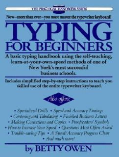 Typing for Beginners by Betty Owen 1985, Paperback, Revised