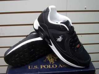 New US POLO ASSN Ryhan Black/White Athletic Shoes Mens All Sizes