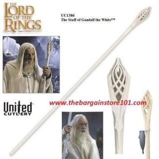 NEW UNITED CUTLERY LORD OF THE RINGS THE STAFF OF GANDALF THE WHITE 