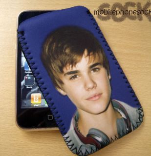 justin bieber mobile phone sock case pouch universal time left
