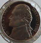 2002 PROOF Jefferson Nickel from US Mint Proof Set 5c Five Cent Coin 