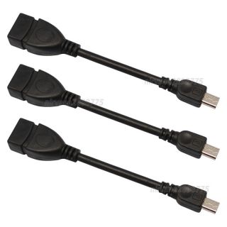 3X Micro USB Host OTG Cable For SII SIII HTC Kindle Google Nexus A13 