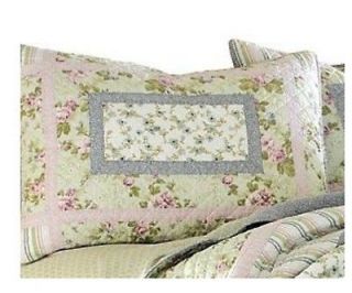 Laura Ashley AVERY Quilted Standard Floral Pillow Sham NIP 