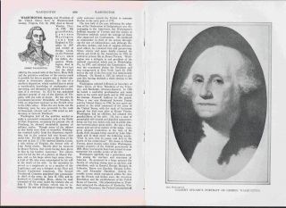 President George Washington  Portrait   1903 Article & Lithograph