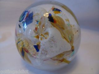 Robert Held Art Glass Gold signed Round Paperweight New Vancouver BC