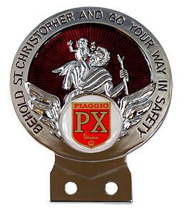Vespa Piaggio PX St Christopher Car Badge +Tools Choice of 3 Colours