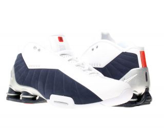 Nike Shox BB4 White/Silver Obsidian Red Olympic Mens Basketball Shoes 