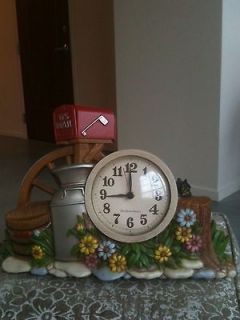 CLASSIC BURWOOD NEW HAVEN WALL CLOCK MAILBOX FLORAL COUNTRY MILK CAN