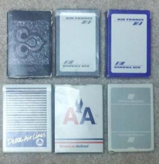 Decks of Vintage Airline Playing Cards Air France (2), AA, Delta 