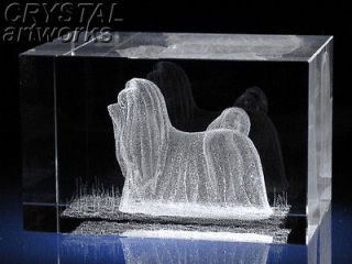maltese 3d laser etched crystal dog figurine a1146s from ukraine