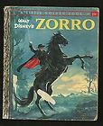 Little Golden Book LGB Zorro 1958 C version .25 cent cover Walt 