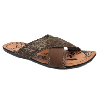replay skar mens leather sandals dark brown more options shoe size 
