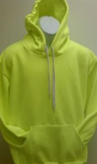 NEON GREEN LIME GREEN HOODIE SAFETY WORK WEAR HIGH VISABILITY SM MED 
