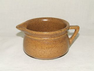 Monmouth Western Stoneware Pottery Brown Speckled Creamer w/ Maple 