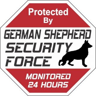 german shepherd security force dog sign time left $ 9