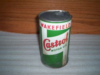 40s Wakefield Castrol Motor Oil Can Tin Canada 1 Imperial Quart SAE 