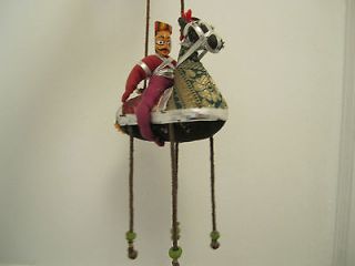 Vintage Horse & rider bells Wall Hanger Decorative Handmade Authentic 