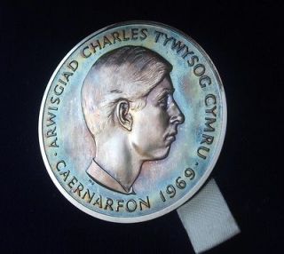 1969 Prince Charles Investiture Prince of Wales Silver medal Boxed
