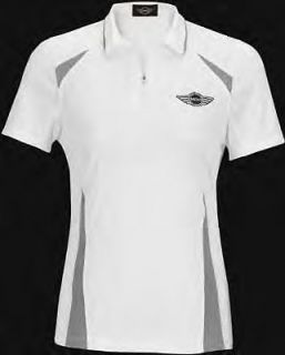 MINI Cooper Womens Ladies Half Zip Short Sleeve White Tech Polo Shirt 