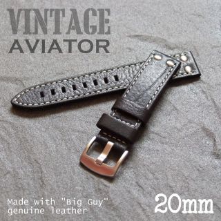 genuine leather flieger military watch strap big guy oiled cowhide 