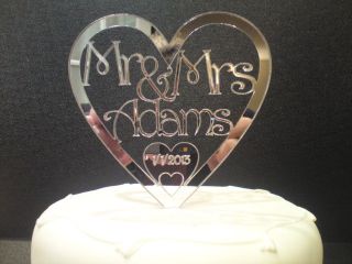 wedding cake topper persona lised mr mrs a crylic mirror