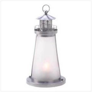   Lighthouse Candle Lamp Frosted Glass Lantern Wedding Centerpiece Decor