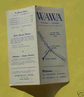 vintage wawa ontario canada brochure map sportsman motl  6 