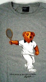 new ralph lauren polo tennis bear t shirt gray more