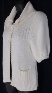   EXPRESS Sweater Off White Cardigan Baby Doll Cotton Wool Angora Blend