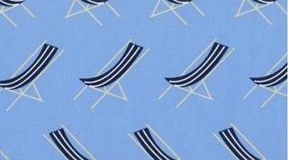   Fabric Its a Shore Thing Sling Chairs Beach Ocean Quilting Blue 1yd