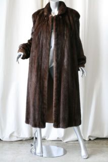 SAGA MINK+BONWIT TELLER *Vintage* Brown MINK FUR Jacket Luxe Long Maxi 