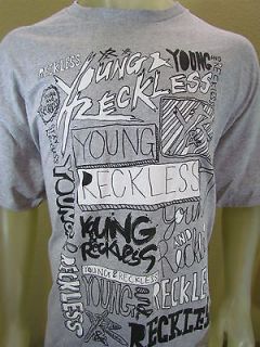NWT Young and Reckless Multi Logo Skate Graphic T Shirt Gray Size 2X 