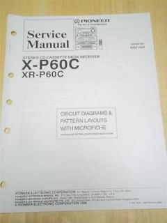 Pioneer Service Manual~X P60C/XR CD/Cassette/Reciever~Original~Missing 