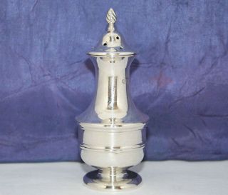   ANTIQUE SOLID SILVER PEPPER POT by WALKER & HALL~SHEFFIELD 1903